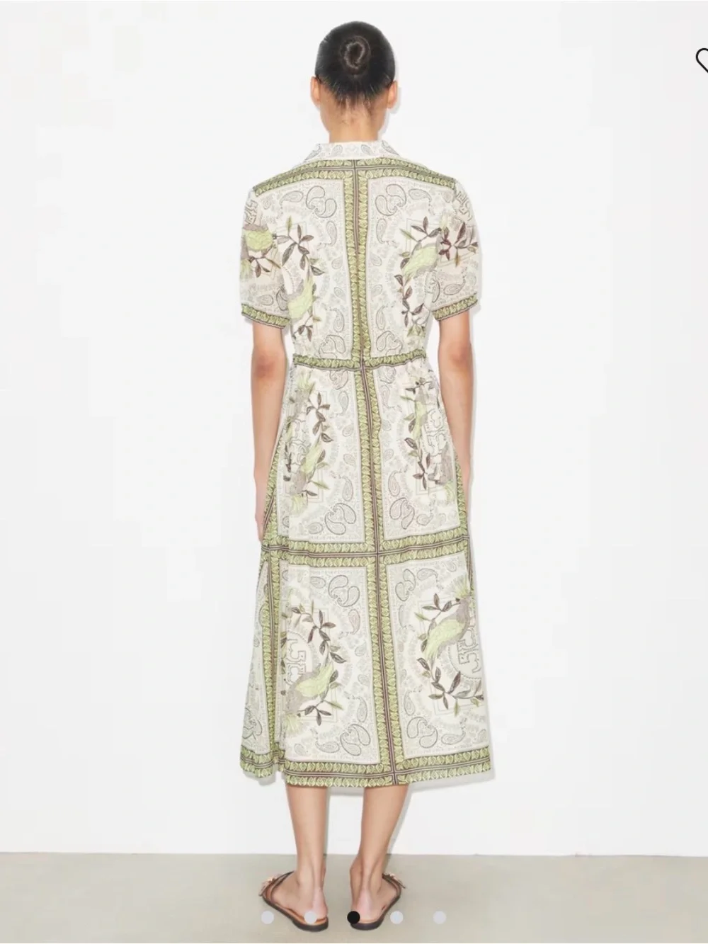 Tory Burch Cinched Cotton Zip Dress Mint Cockatoo Size Large Silk Blend